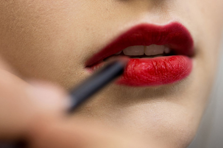 romantic red lipstick