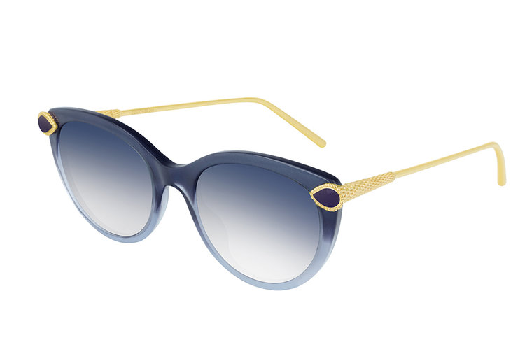 boucheron cat eye sunglasses with actate front in mother of